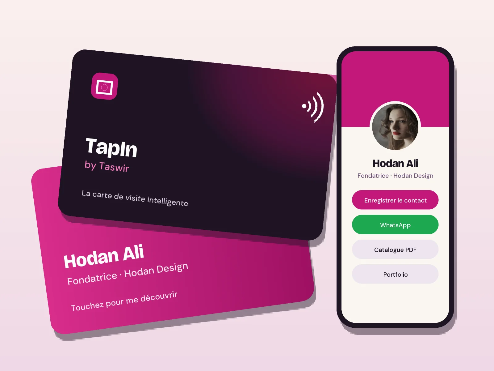 TapIn card and profile on a smartphone